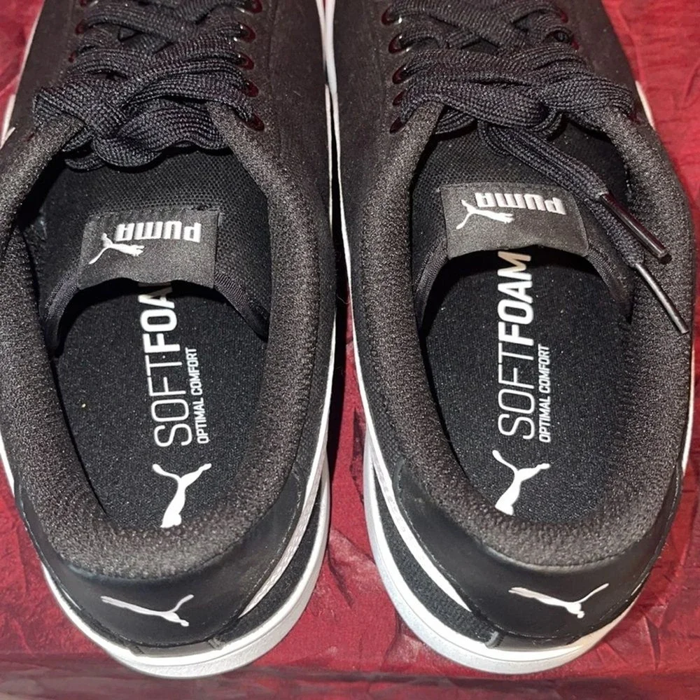 Puma Soft Foam Optimal Comfort Men's Sneakers Black White Canvas‎  7 1/2 NWOT
